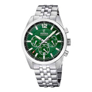 Herrenuhr Chronograph Edelstahl silber 44 mm grünes Zifferblatt | Festina