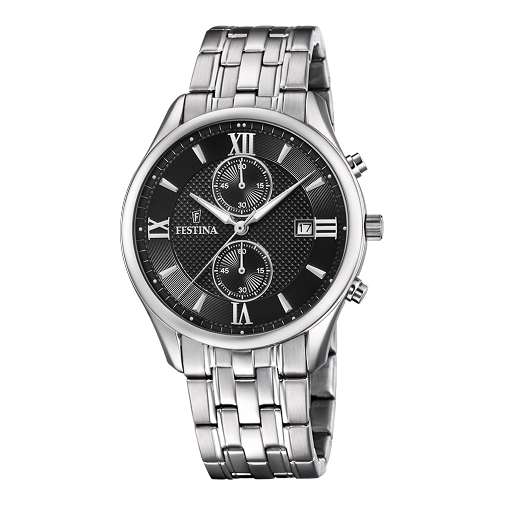 Festina Herrenuhr aus Edelstahl in Silber, 4,2×0,9 cm