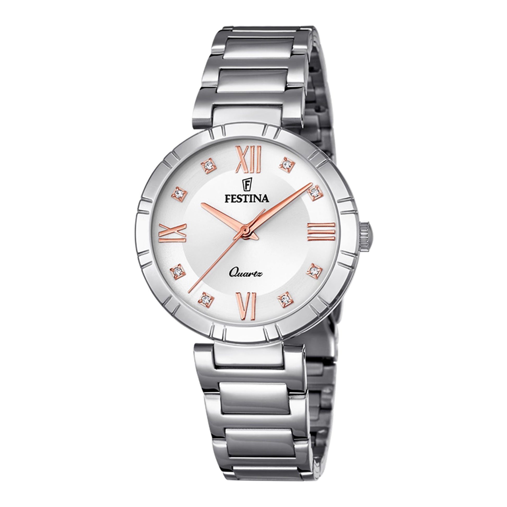 Festina Damenuhr aus Edelstahl in Silber, 3,2×0,8 cm