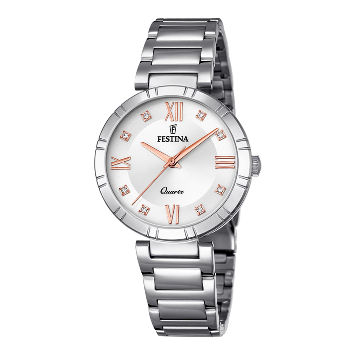 Festina Damenuhr aus Edelstahl in Silber, 3,2×0,8 cm