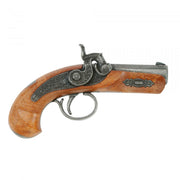 Spielzeugpistole Philadelphia 13 cm Einzelschuss silber braun Kunststoff Zink