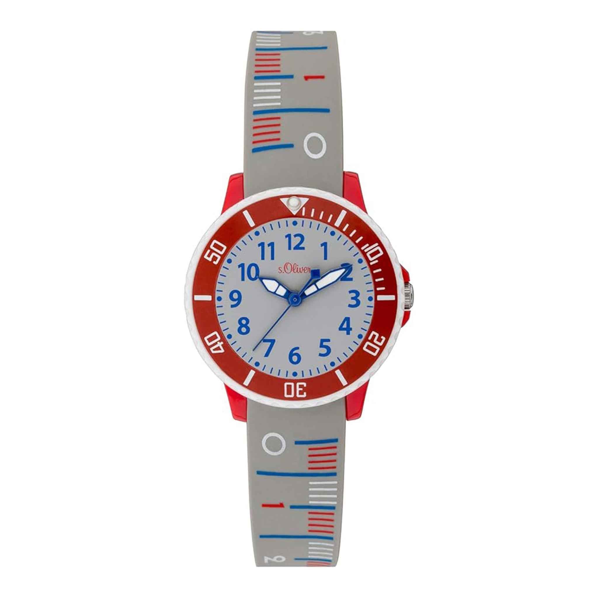Kinderuhr Quarz Kunststoff Rot 32 mm Silikonband 5 ATM | S.OLIVER