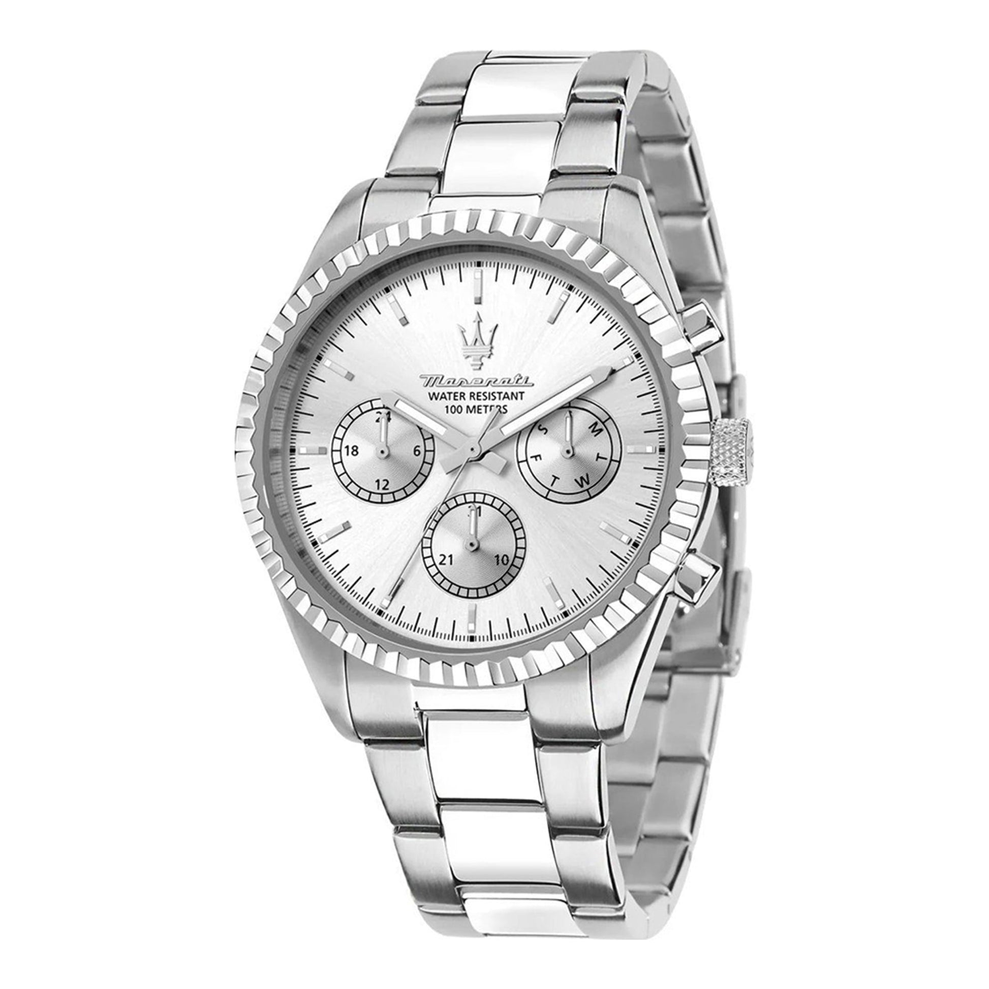 MASERATI Armbanduhr aus Edelstahl in Silber, 43 mm