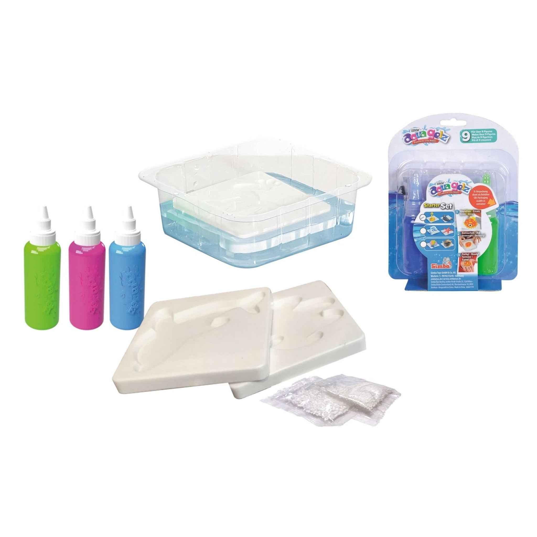 Aqua Gelz Starter Set mit 3 Farbgelen, Formen und Schale | Simba