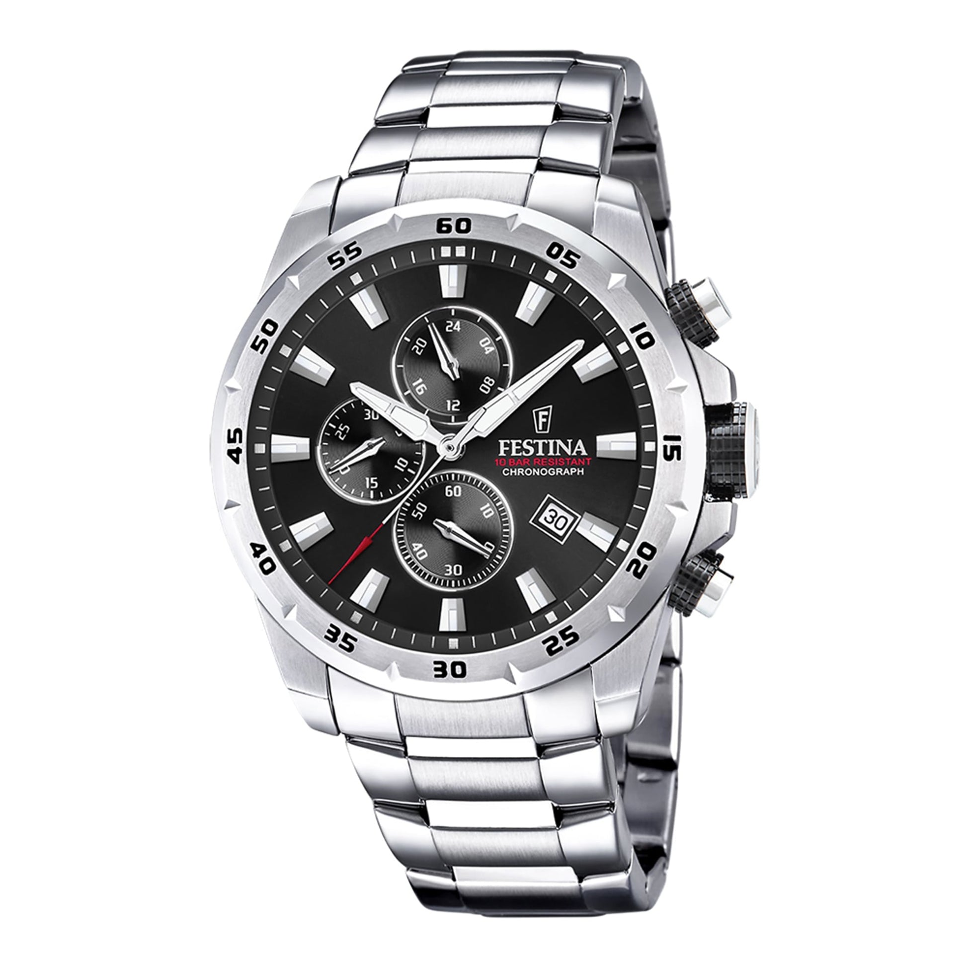 Festina Herrenuhr aus Edelstahl in Silber, 4,5×1,2 cm