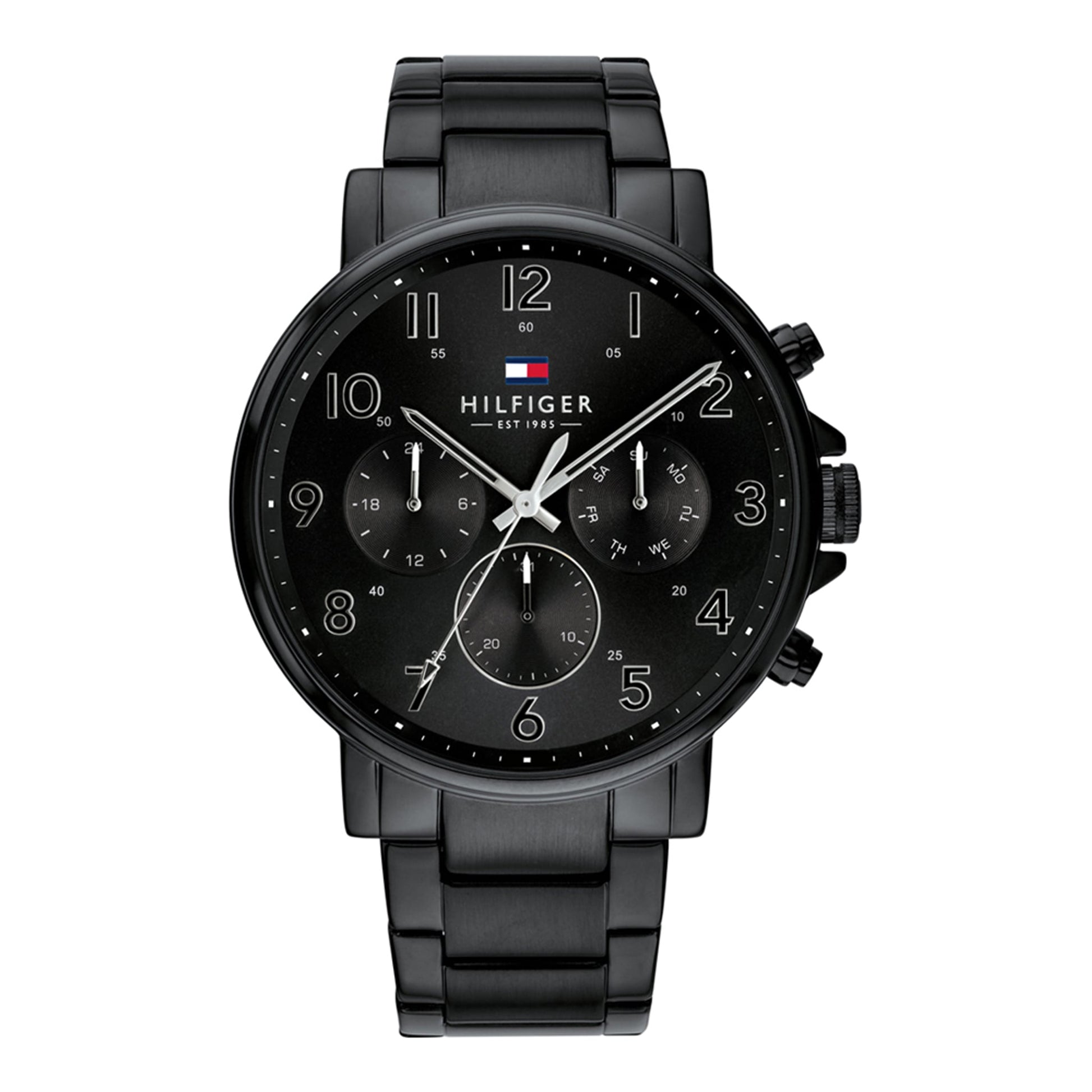 TOMMY HILFIGER Armbanduhr aus Edelstahl in Schwarz, 44 mm