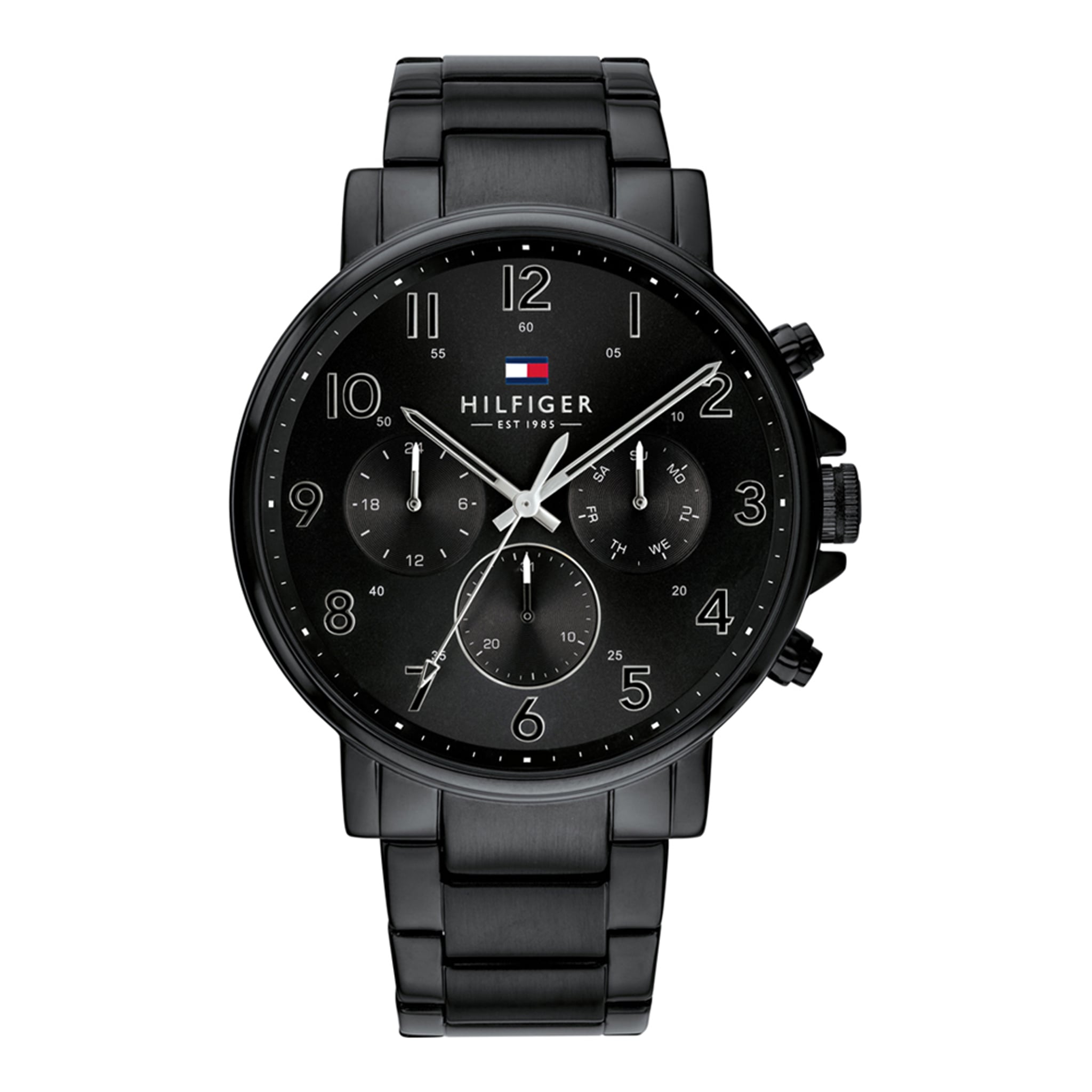 TOMMY HILFIGER Armbanduhr aus Edelstahl in Schwarz, 44 mm