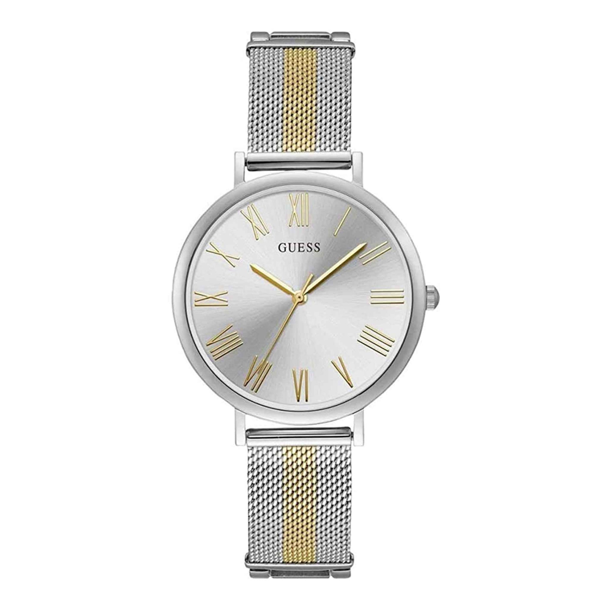 Damenuhr Lenox Edelstahl silber 38 mm Quarz mit römischen Ziffern | GUESS