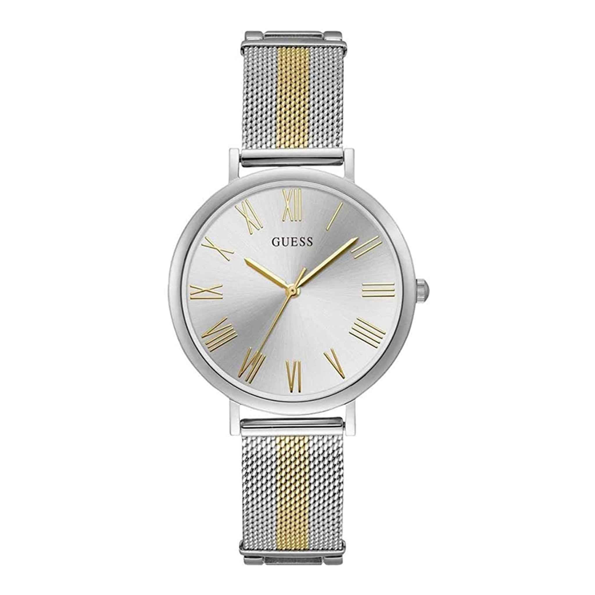 Damenuhr Lenox Edelstahl silber 38 mm Quarz mit römischen Ziffern | GUESS