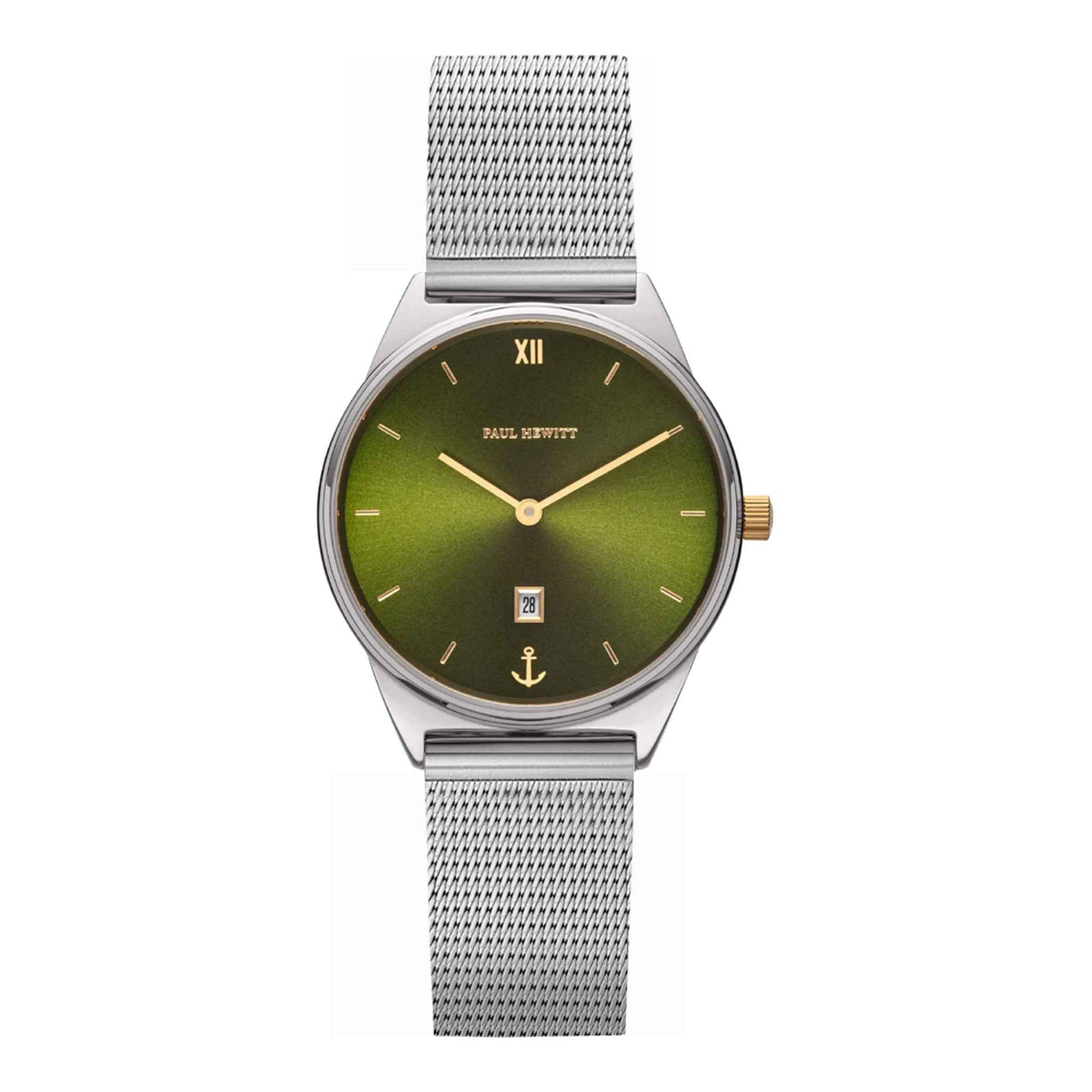 Damenuhr Praia Edelstahl silber-gold 33 mm Quarz grünes Zifferblatt PH004749