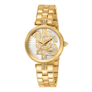 Damenuhr Maiuscola Edelstahl gold 32 mm Quarz Armbanduhr | JUST CAVALLI