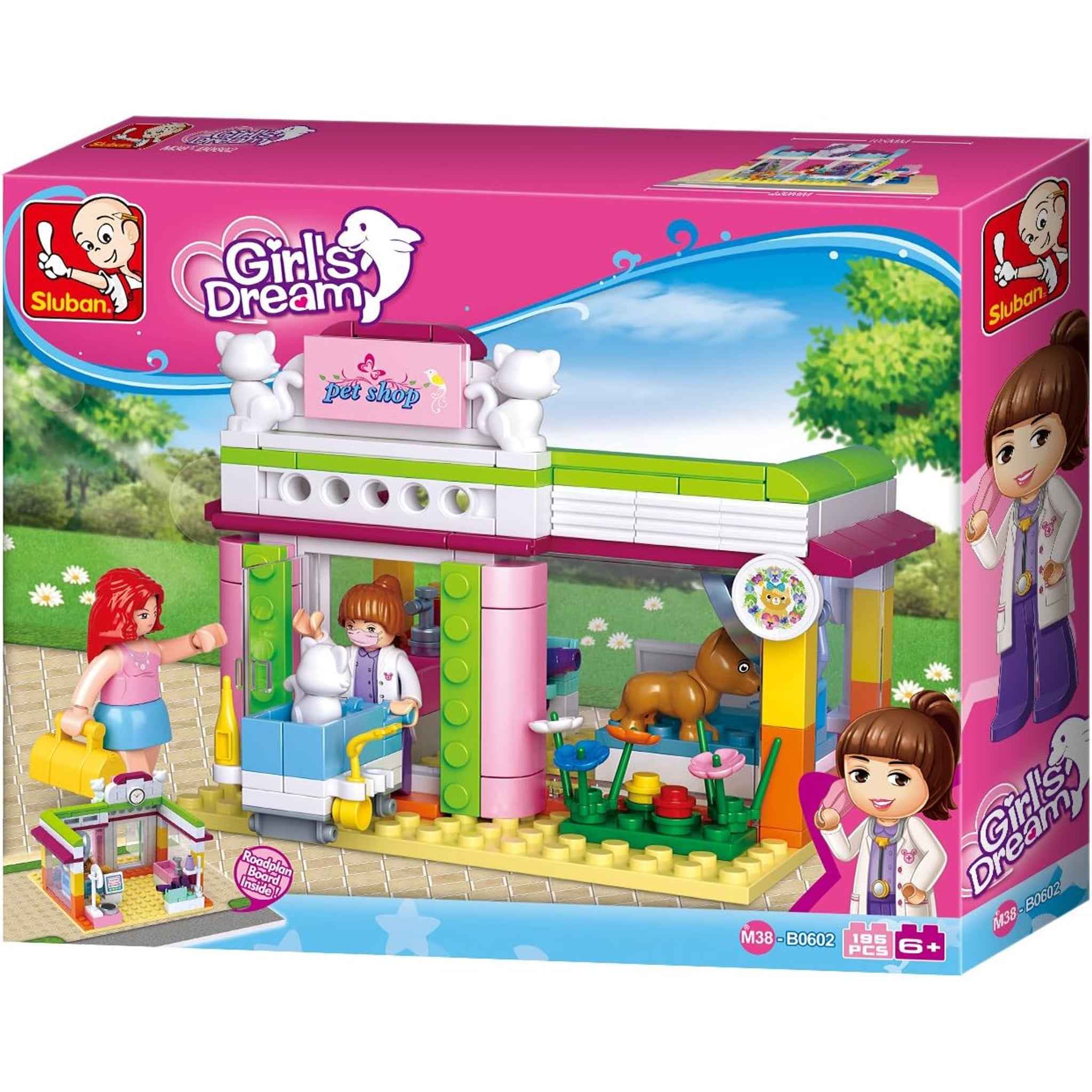 Baukasten Tierhandlung 195 Teile 2 Minifiguren ab 6 Jahren mehrfarbig | Sluban