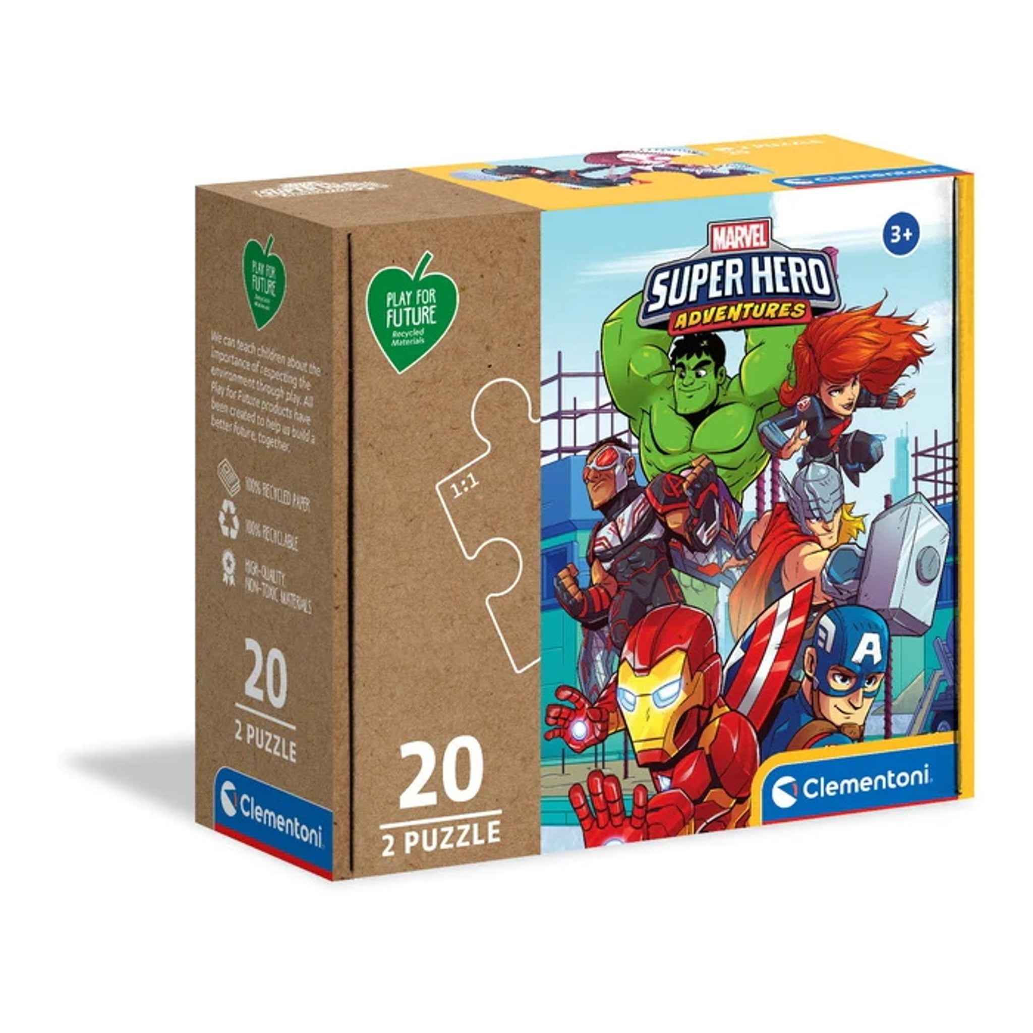 Spielzeug Puzzle 2 x 20 Teile Marvel Superhelden 27 x 19 cm | Clementoni