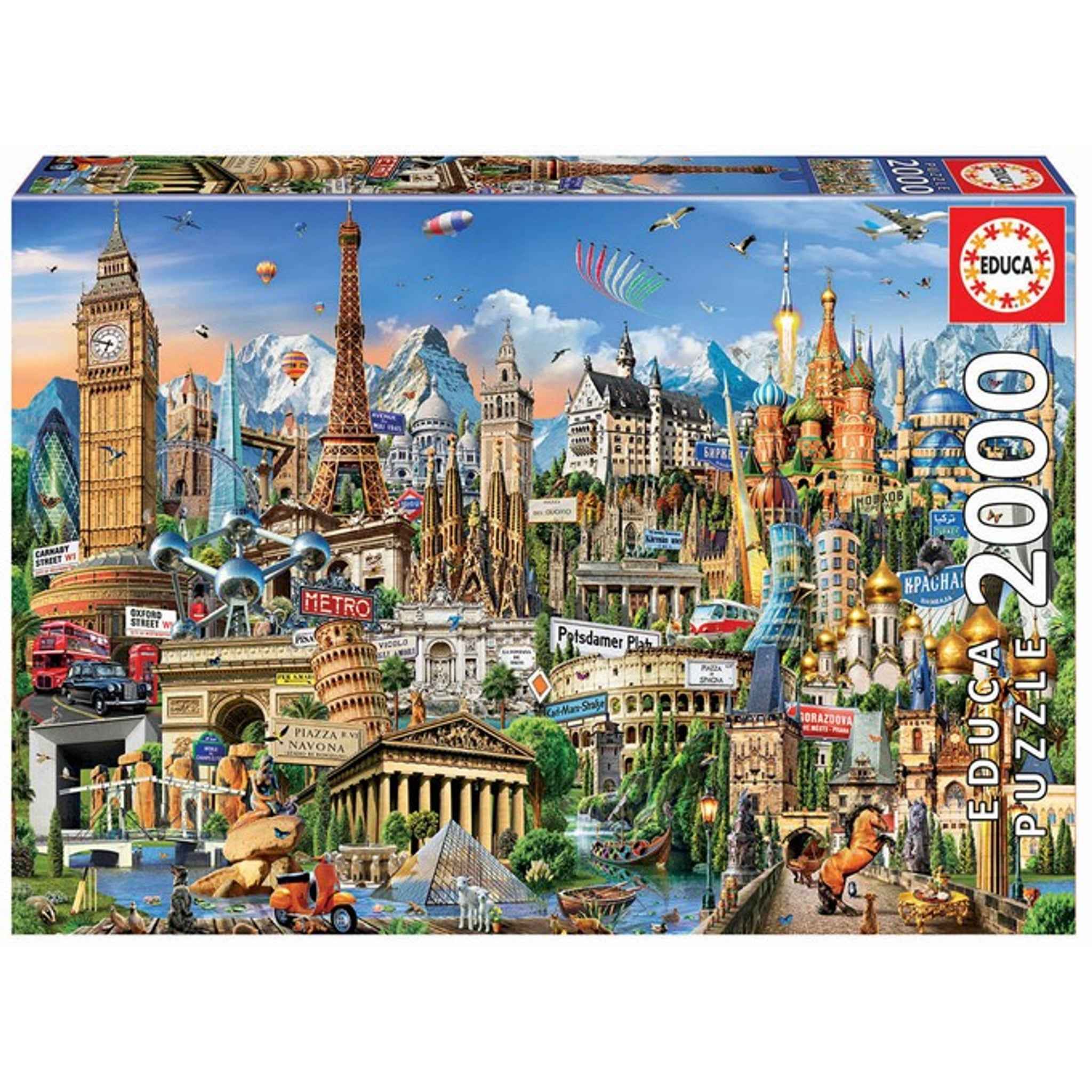Puzzle Europe Landmarks 2000 Teile 96x68 cm | Educa