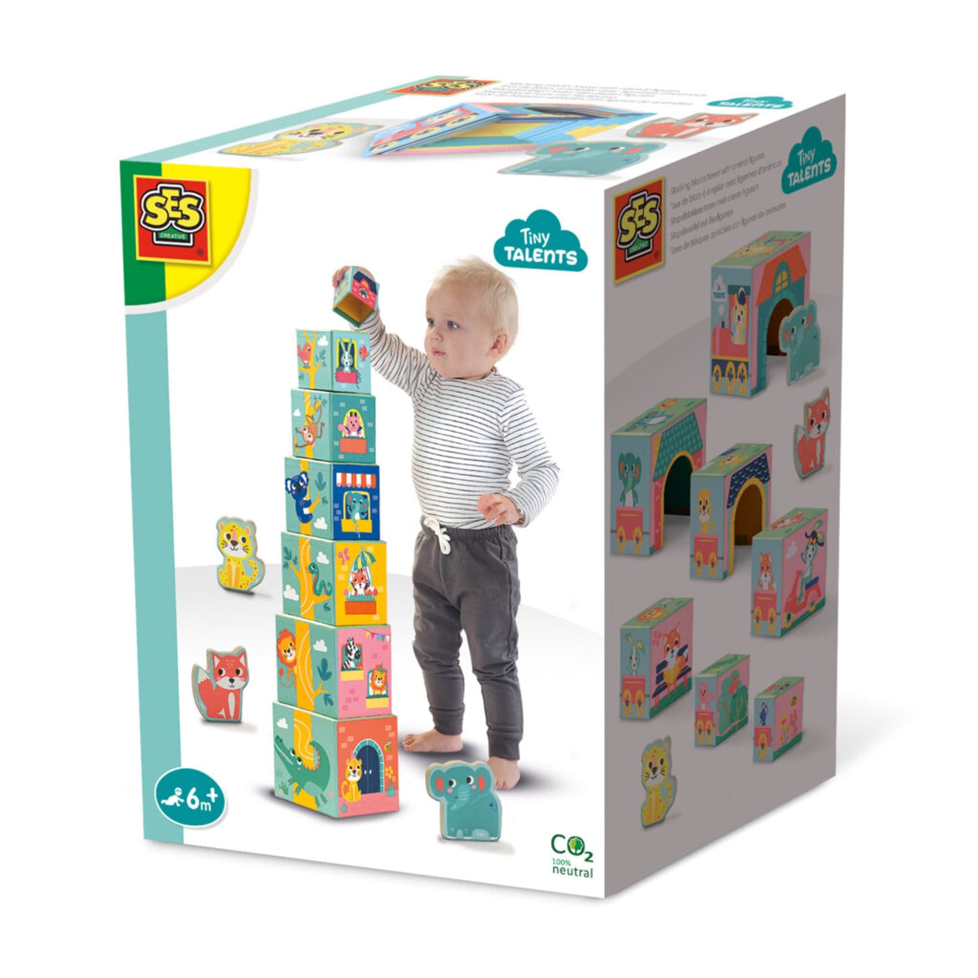 SES Creative Stapelwürfel-Set aus Holz