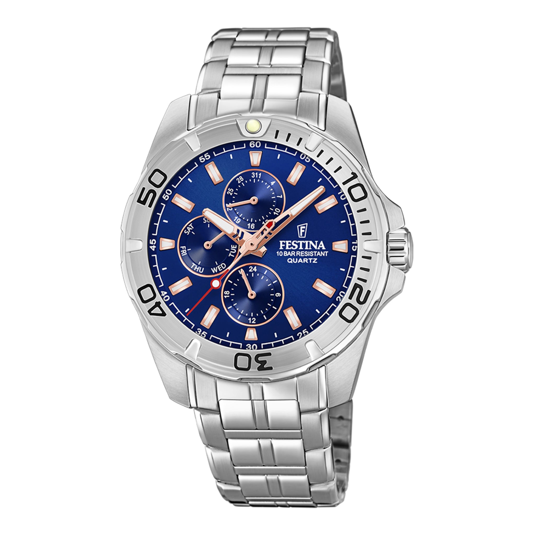 Festina Armbanduhr aus Edelstahl in Blau, 4,3×1,1 cm