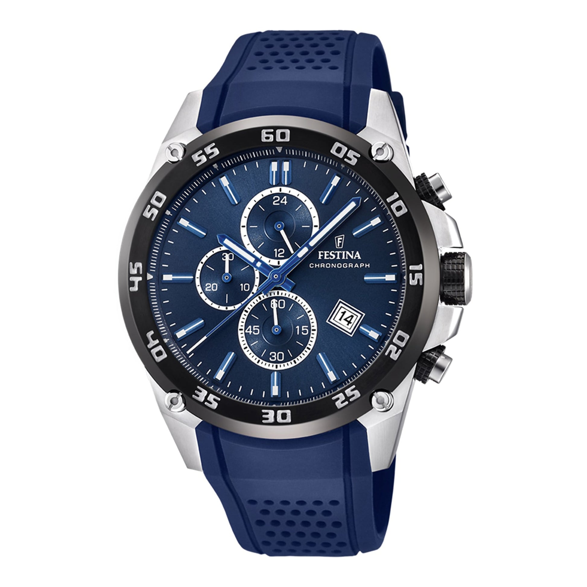 Festina Herrenuhr aus Edelstahl in Blau, 4,7×1,3 cm