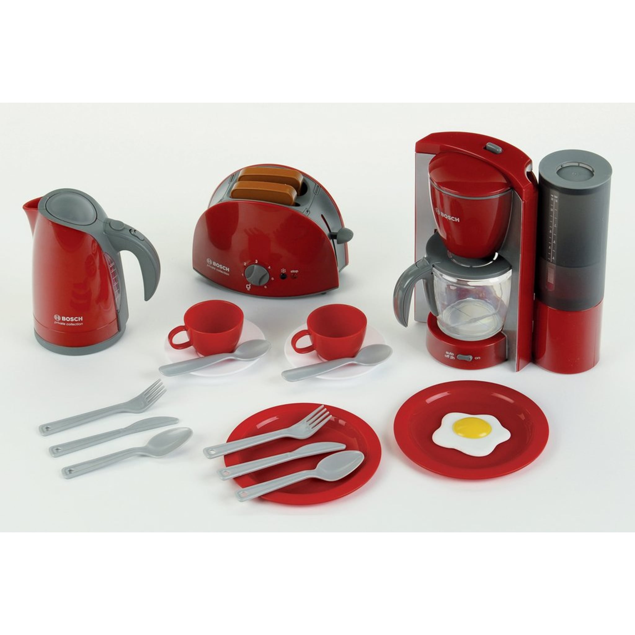 Theo Klein Spielzeug-Frühstücksset aus Kunststoff in Rot, 44×12×35 cm