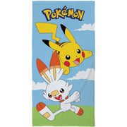Strandtuch Pokémon Pikachu Scorbunny 100% Baumwolle 70x140 cm | Halantex