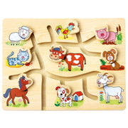 Holzpuzzle Findest du den passenden Kopf? 8 Tierfiguren | Bino & Mertens