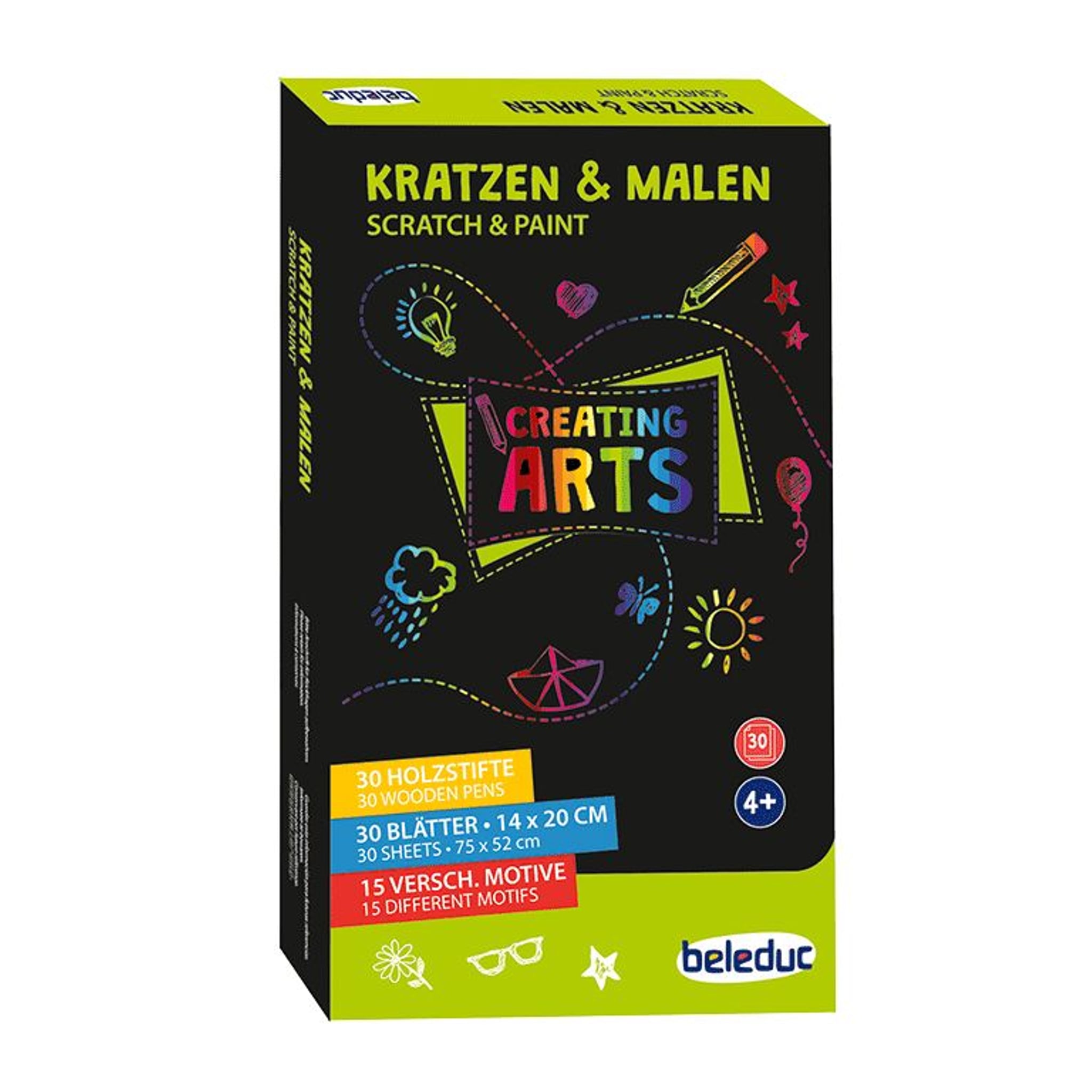 Toynamics Europe GmbH Kratzpostkarten aus Holz, 20×14 cm