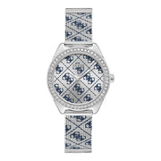 Damenuhr Claudia Edelstahl silber 36 mm Quarz mit Steinen | GUESS