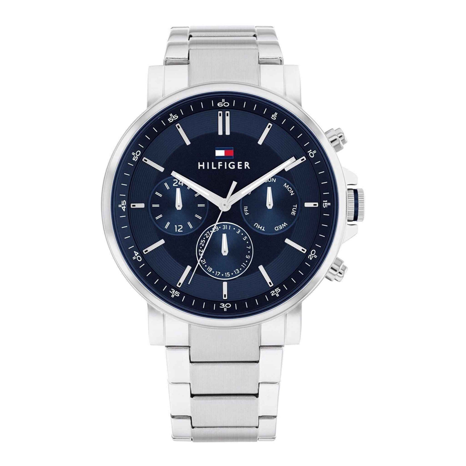 Herrenuhr Tyson Edelstahl silber 44 mm Quarz blau | TOMMY HILFIGER