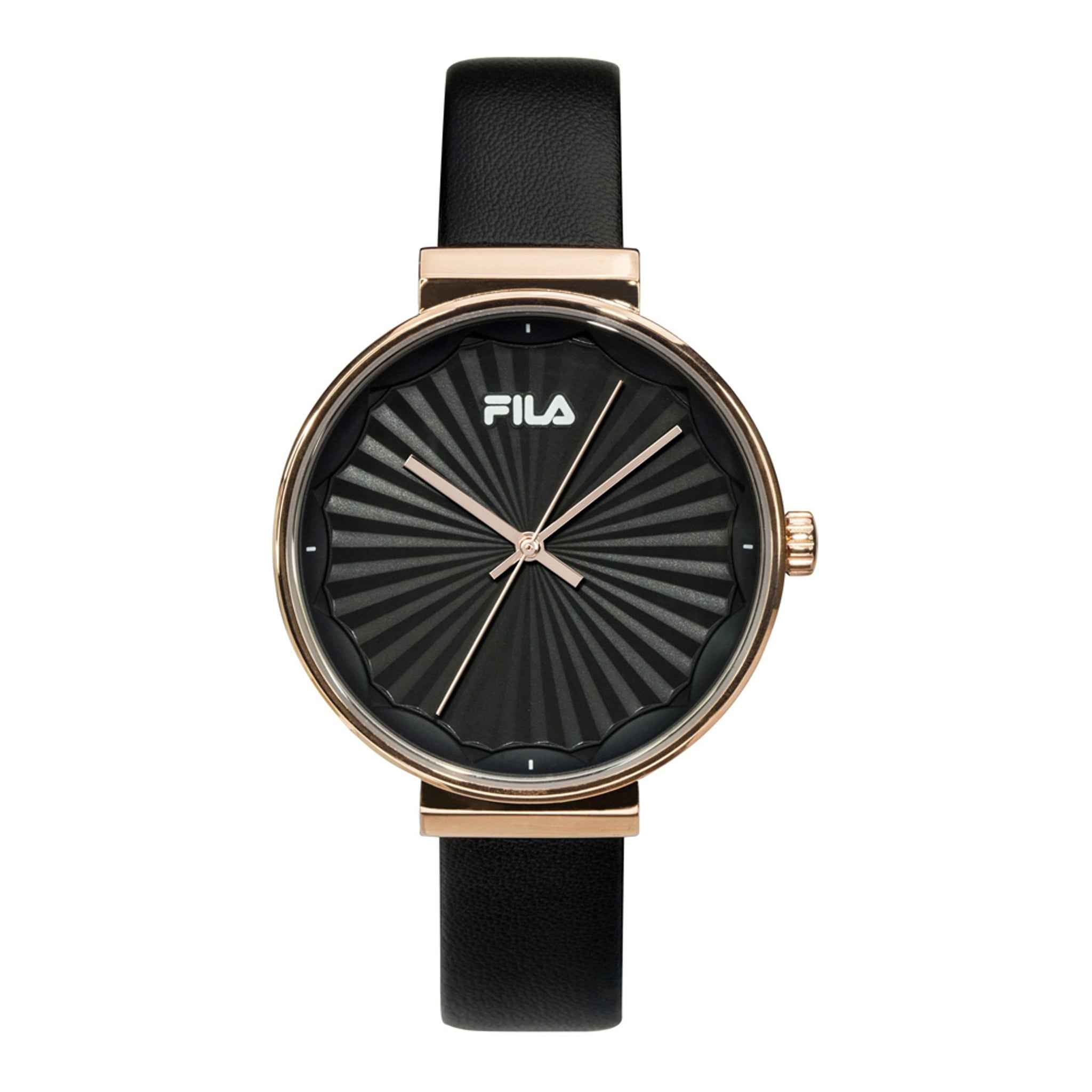 Damenuhr Style 38-195-001 Edelstahl roségold 38 mm Lederarmband Quarz | FILA