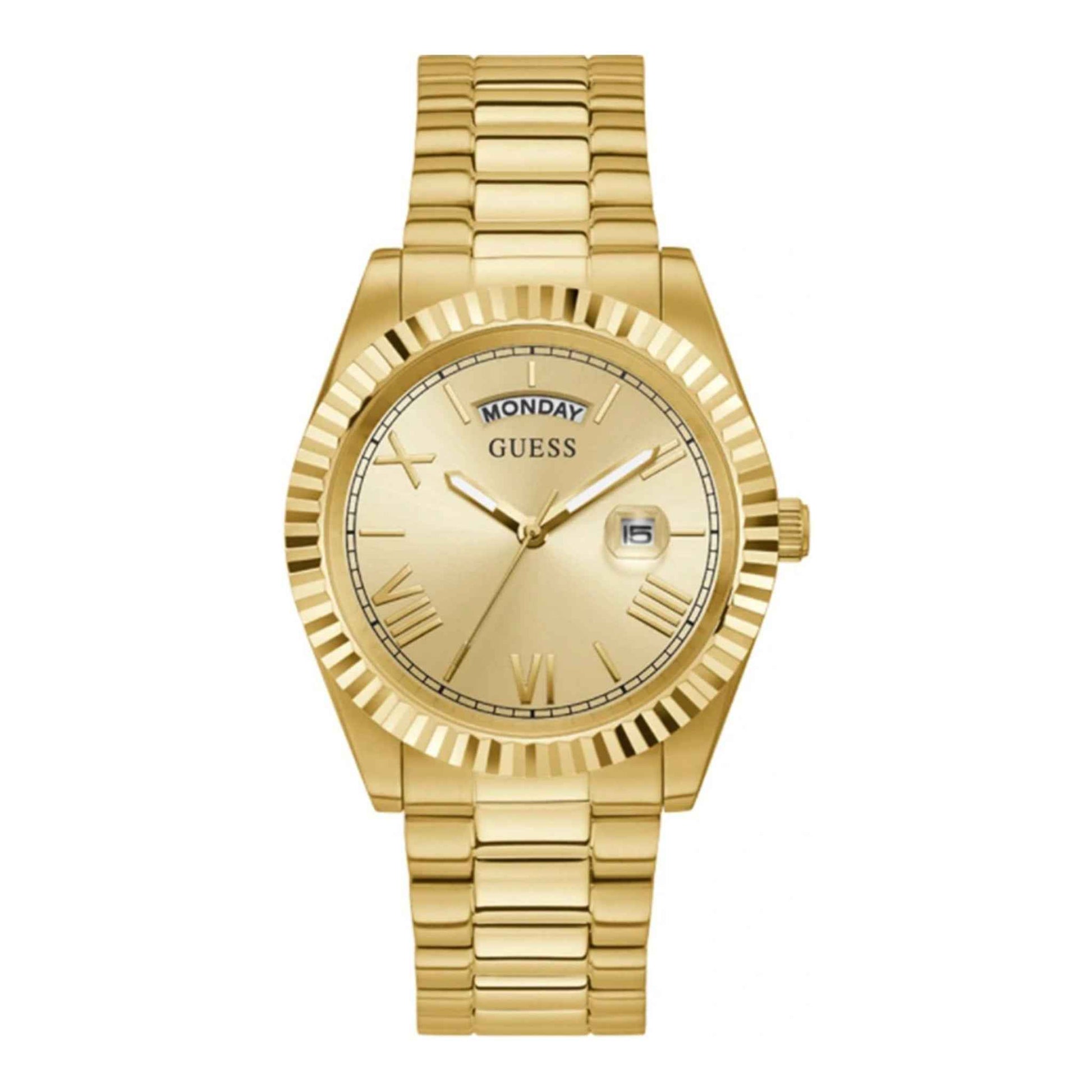 Herrenuhr Connoisseur Edelstahl gold 42 mm Quarz Datum Wochentag GW0265G2