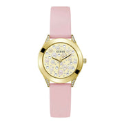 Damenuhr Pearl GW0381L2 Edelstahl gold 34 mm Quarz Silikon pink | GUESS