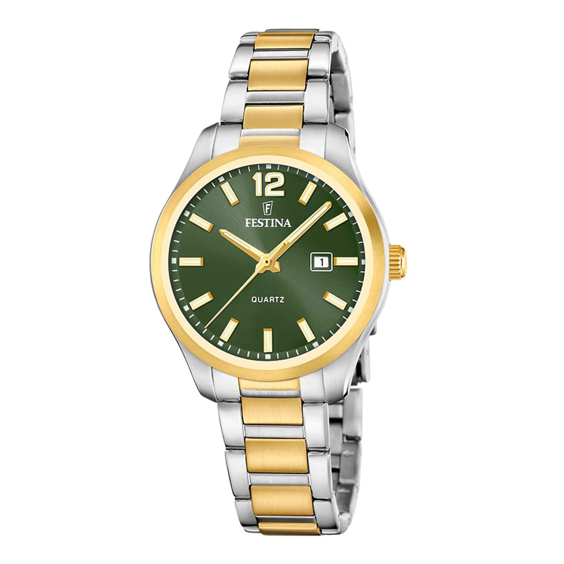 Damenuhr Boyfriend F20739/4 Edelstahl silber-gold 34 mm Quarz | Festina