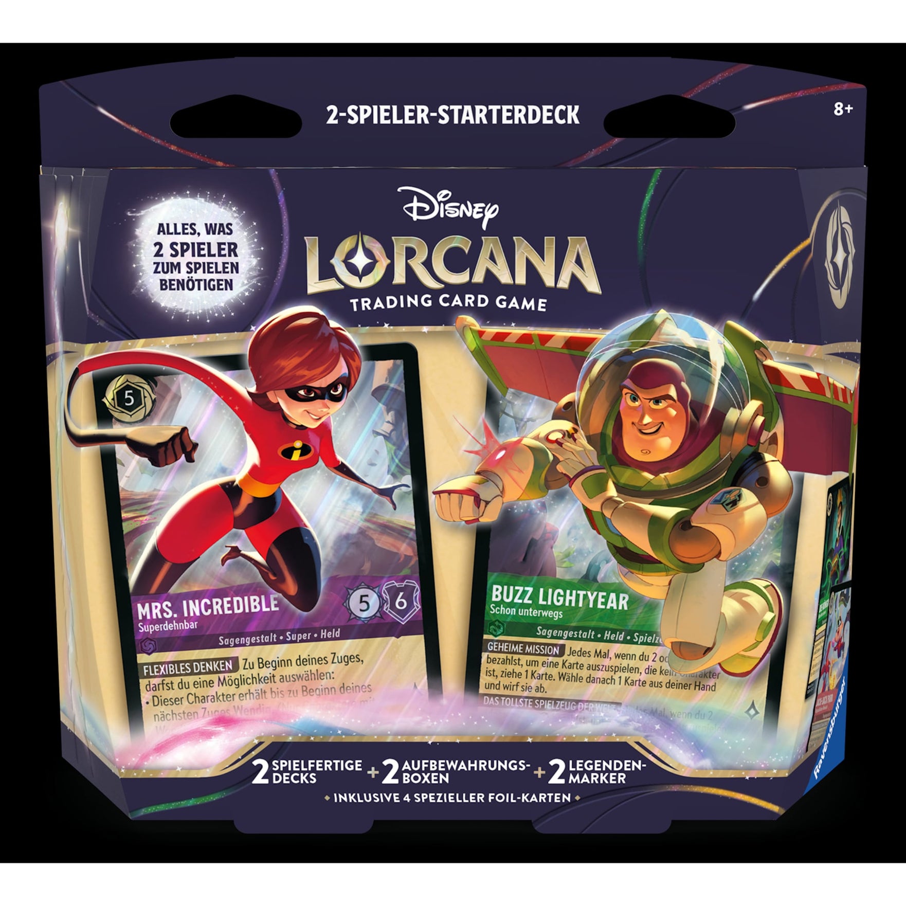 Disney Lorcana Zwei-Spieler-Starterdeck Set 12 Unbekannte Wildnis 120 Karten