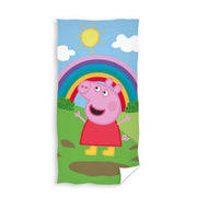 Peppa Pig Badehandtuch 70x140 cm 100% Baumwolle hellblau | Carbotex