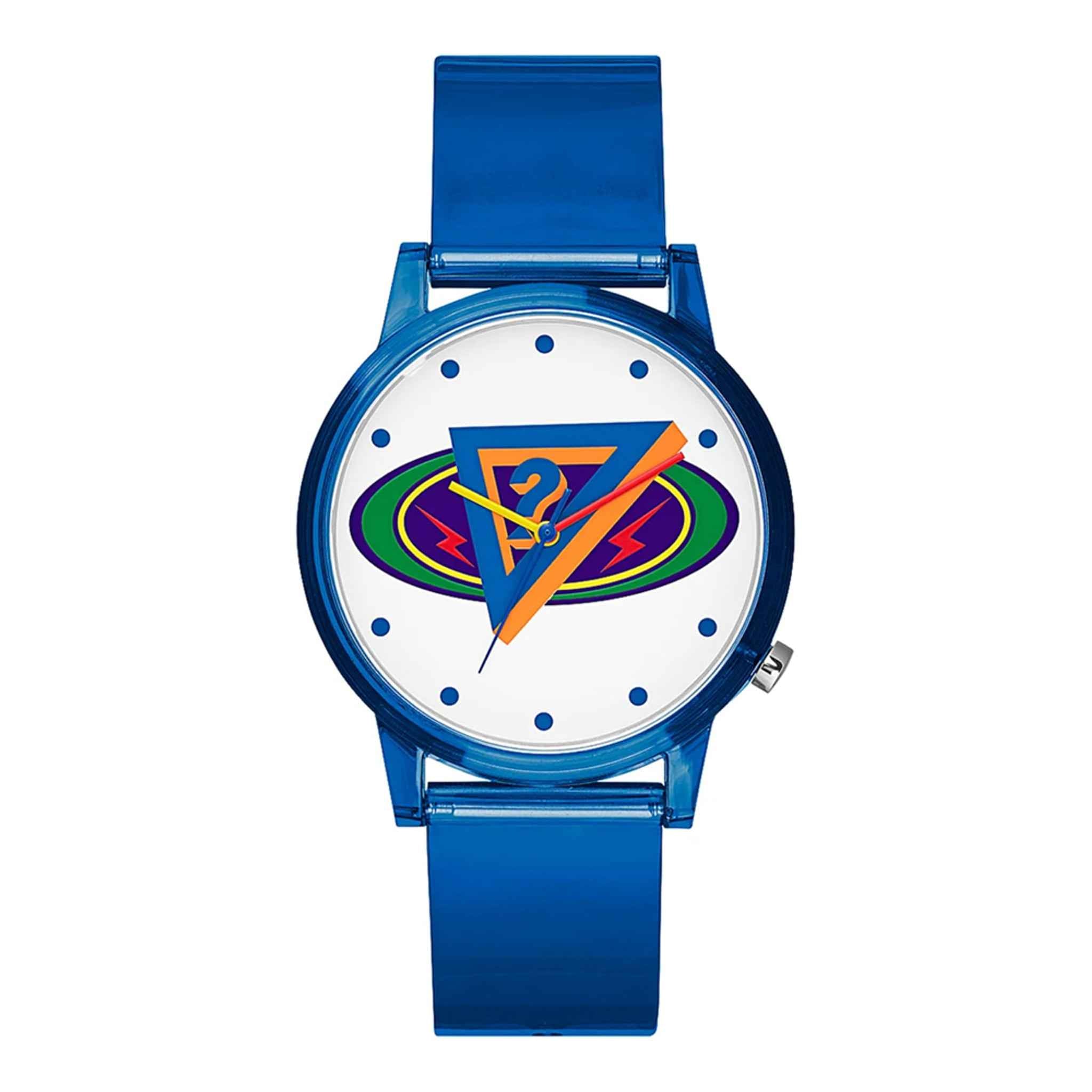 Herrenuhr J Blavin V1049M1 Kunststoffgehäuse Blau 42 mm Quarz Silikonarmband