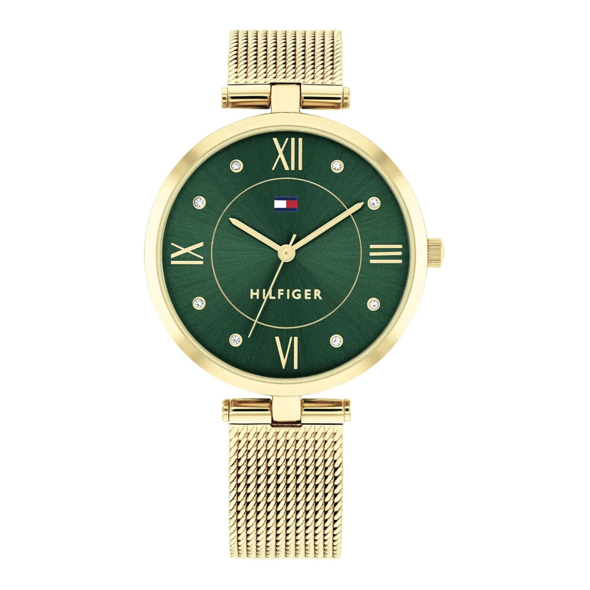 TOMMY HILFIGER Damenuhr aus Edelstahl in Gold, 34 mm