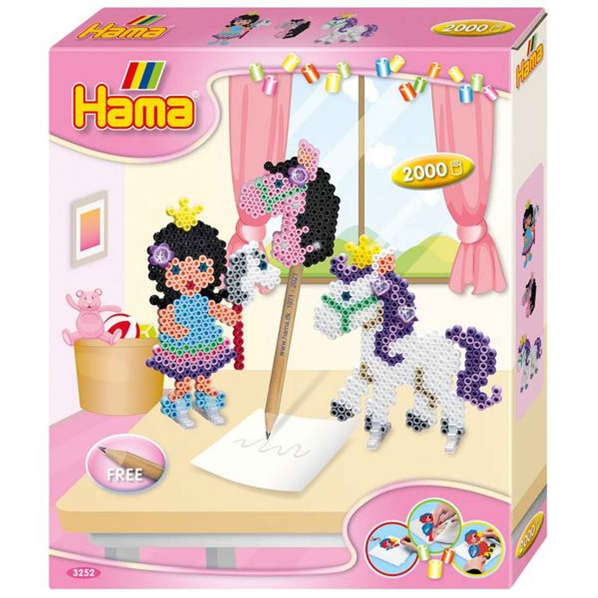 Bastelset Pony Spaß 2.000 Perlen Stiftplatte mehrfarbig | Hama