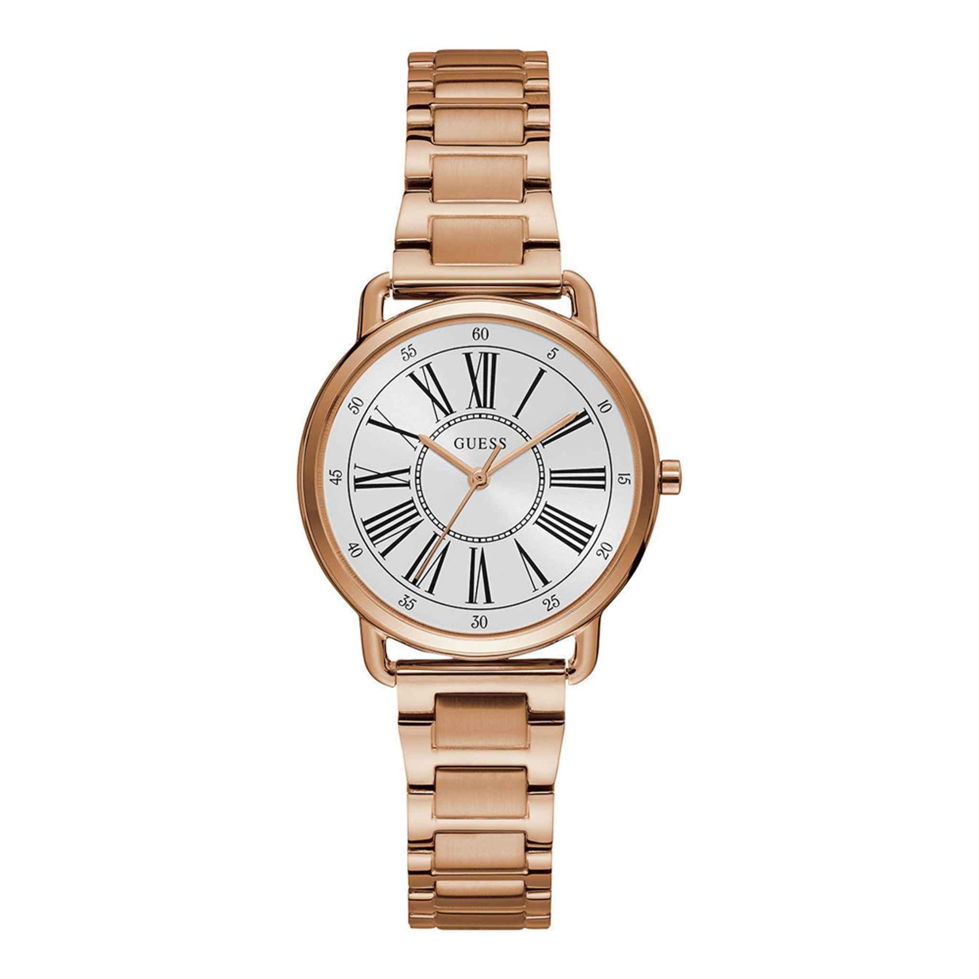 Damenuhr Jackie Edelstahl roségold 34 mm Quarz Analog | GUESS
