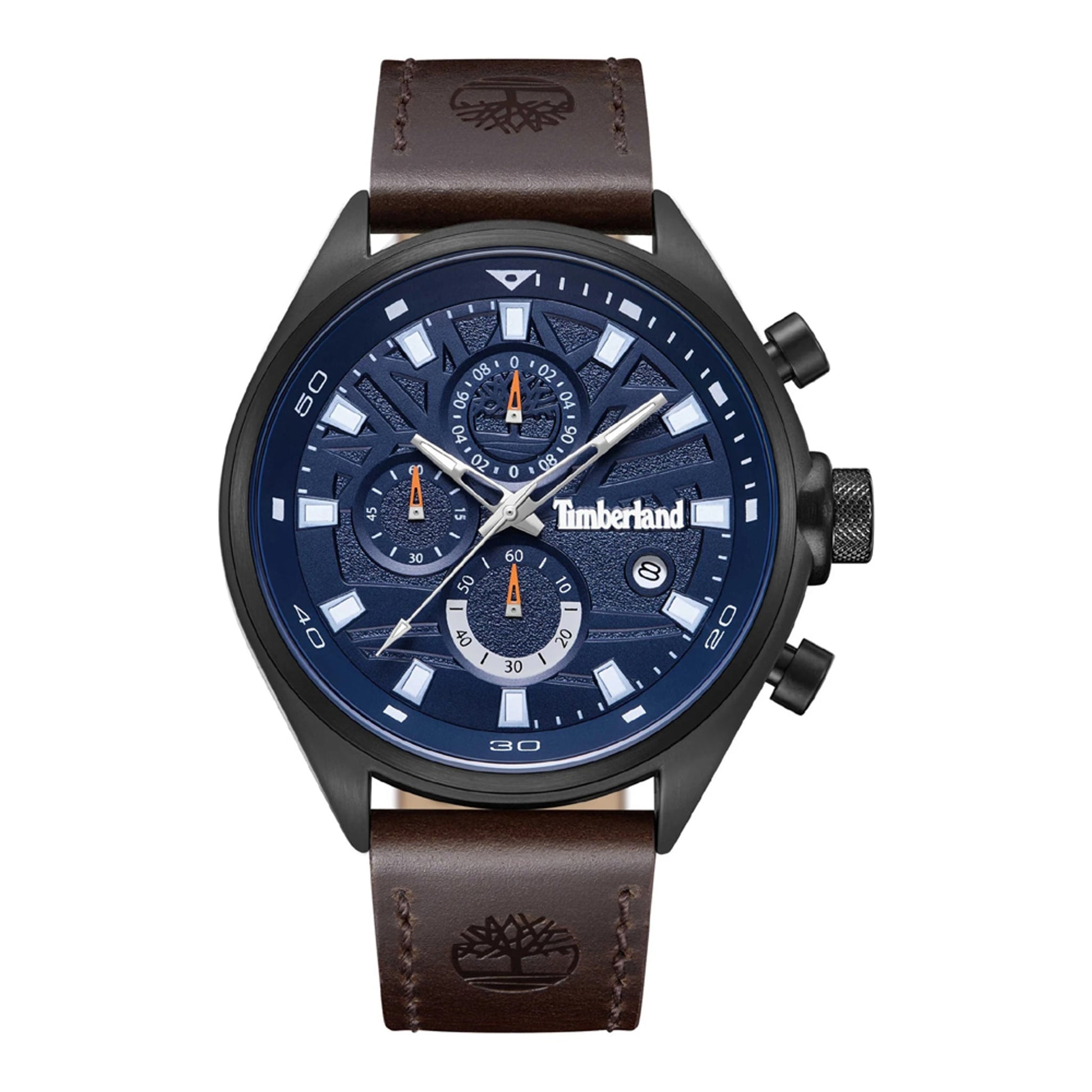TIMBERLAND Herrenuhr aus Leder in Blau, 4,6×1 cm