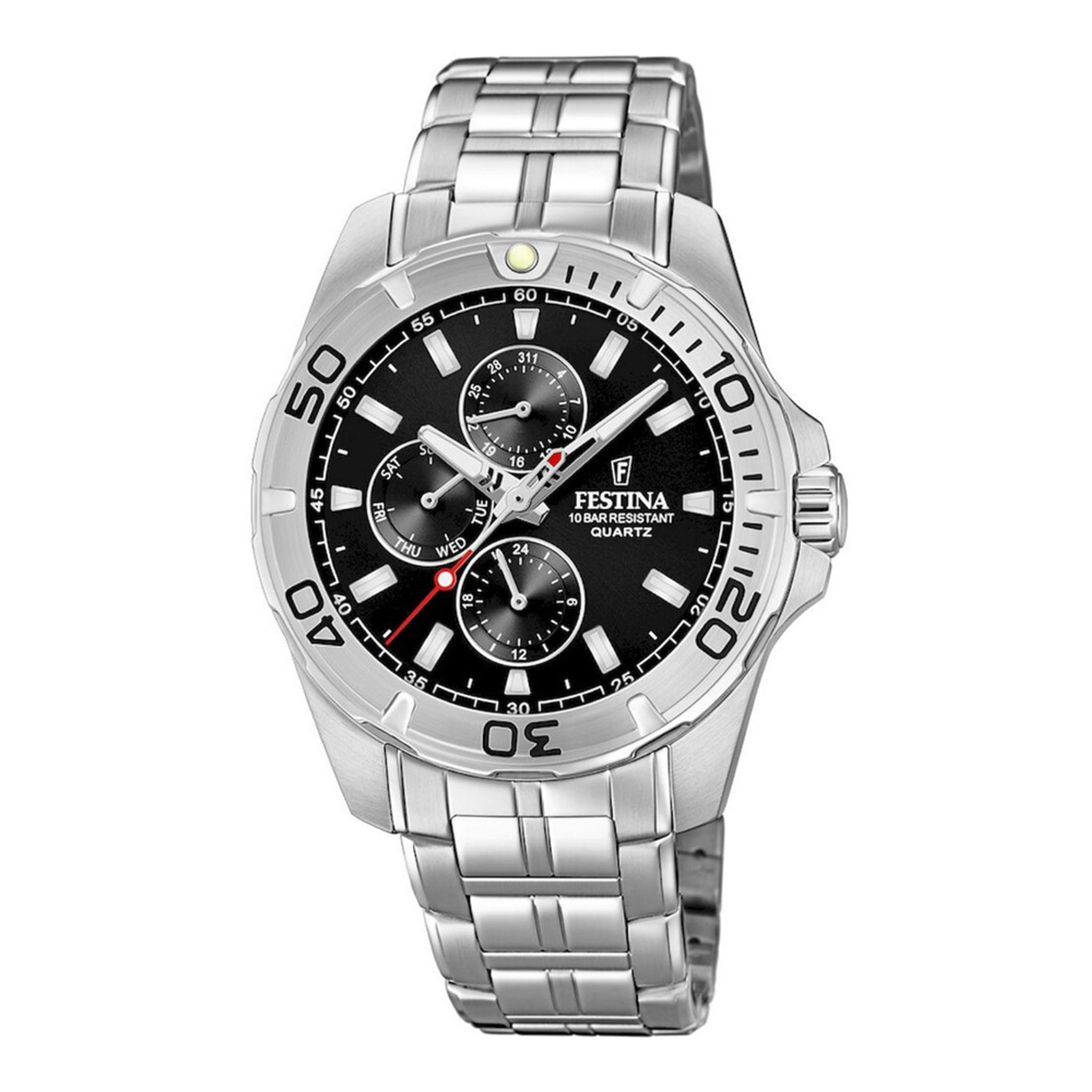 Festina Herrenuhr aus Edelstahl in Silber, 4,3×1,1 cm