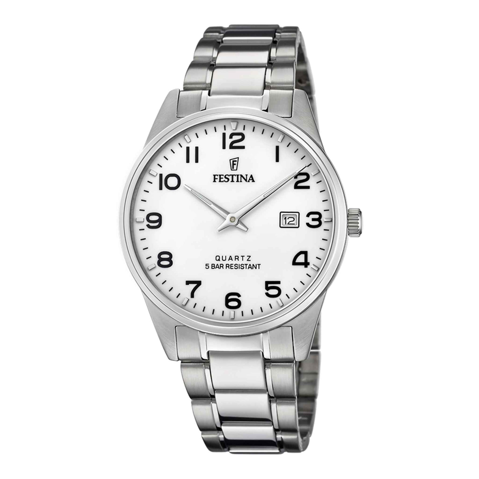 Festina Herrenuhr aus Edelstahl in Silber, 4×0,8 cm