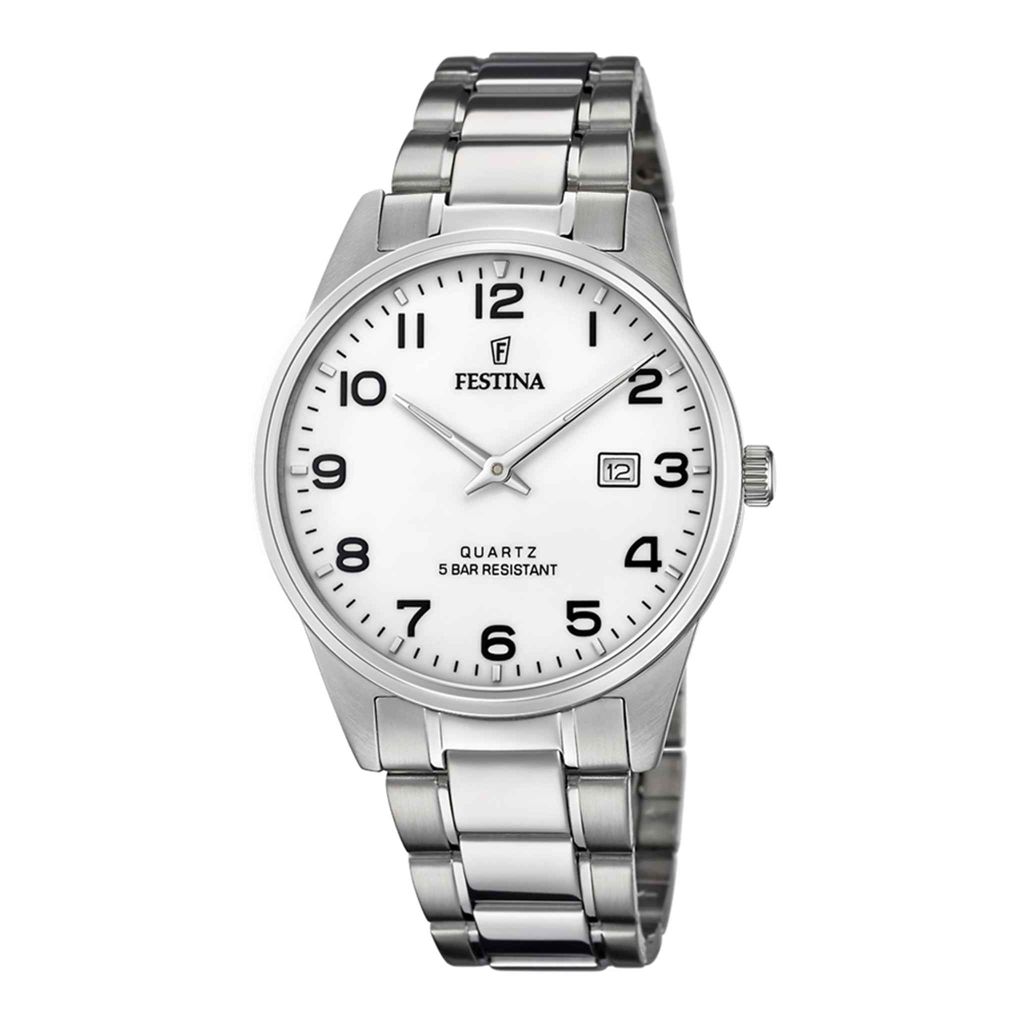 Festina Herrenuhr aus Edelstahl in Silber, 4×0,8 cm