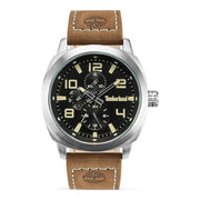 Herrenuhr Brantford Edelstahl silber 46 mm Lederarmband Quarz | TIMBERLAND