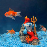 Deko-Figur Papa Schlumpf als Neptun Polyesterharz blau 9,4 cm