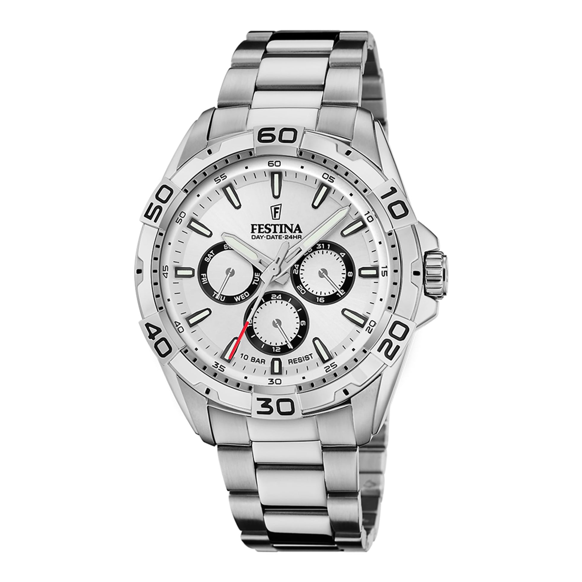 Festina Herrenuhr aus Edelstahl in Silber, 4,4×1,2 cm