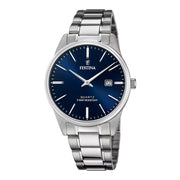 Festina Herrenuhr aus Edelstahl in Blau, 4×0,8 cm