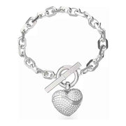 Damenarmband Edelstahl Silber mit Steinen, Größe S | Guess
