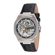 PIERRE CARDIN Armbanduhr aus Leder in Grün, 42 mm