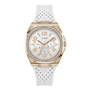 Zest Damenuhr Edelstahl mit Silikonarmband | Guess