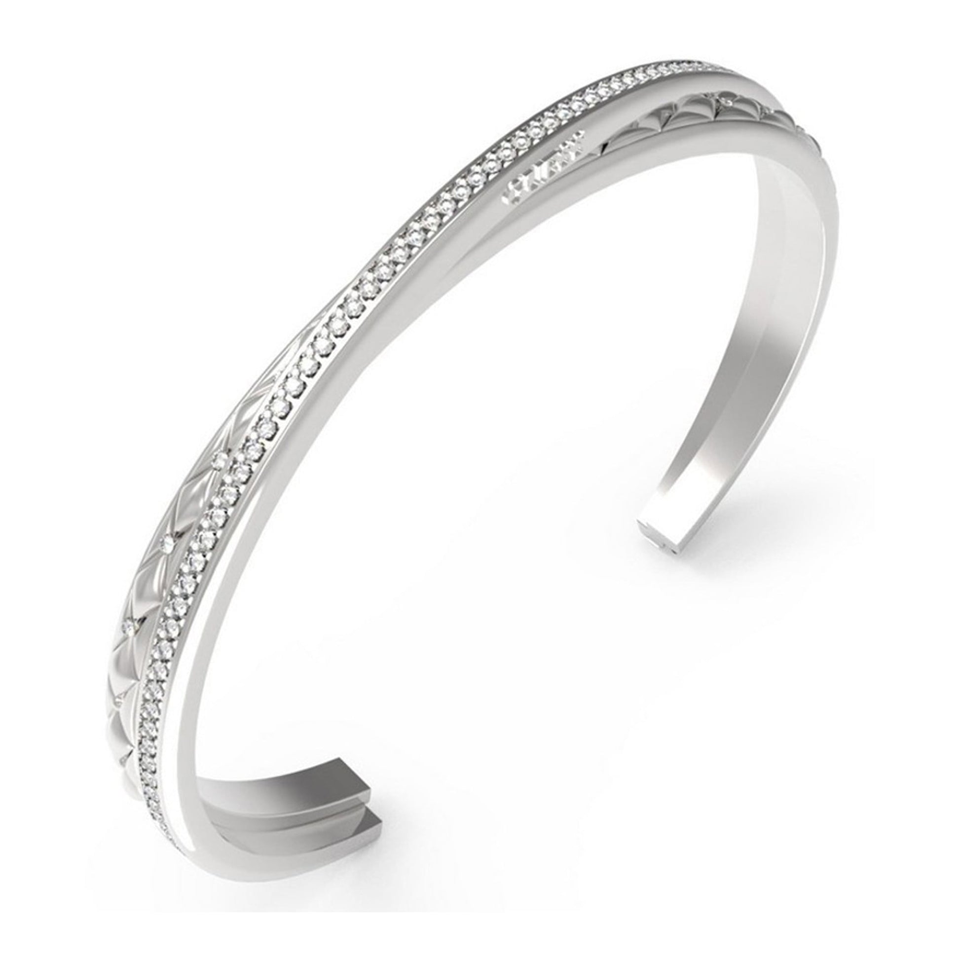Guess Damenarmreif aus Edelstahl in Silber, 6×5 cm