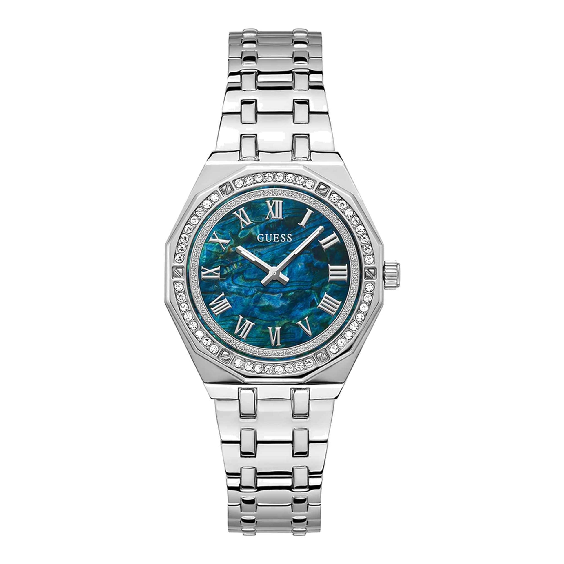 Damenuhr Desire GW0770L1 Edelstahl silber 36 mm Quarz blau | GUESS